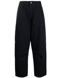 Emporio Armani - Logo-Patch Straight-Leg Cotton Trousers - Lyst