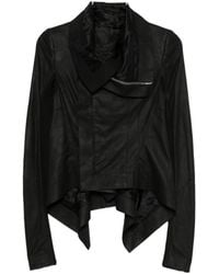 Rick Owens - Leather Asymmetric Zip Fitted Jacket - Lyst