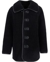 RECTO. 70S Orchid Faux-Fur Coat in Black | Lyst