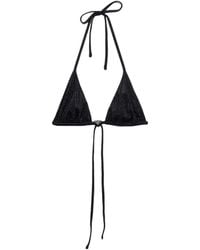 Prada - Jersey Triangle Bikini Top With Rhinestones - Lyst