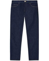 Giorgio Armani - Contrast Stitched Straight Leg Jeans - Lyst