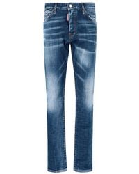 DSquared² - Distressed Straight-Leg Jeans - Lyst