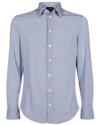 Emporio Armani - Micro-Pattern Long-Sleeve Shirt - Lyst