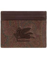 Etro - Pegaso Embroidered Paisley Card Holder - Lyst