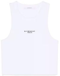 Givenchy - Paris Logo Printed Cropped Tank Top - Lyst