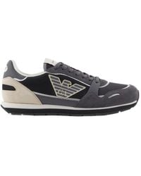 Emporio Armani - Logo Patch Low-Top Sneakers - Lyst