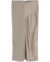 Ami Paris - Ami Satin Unlined Midi Skirt - Lyst