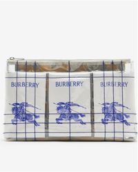 Burberry - Ekd Logo-Patch Transparent Clutch Bag - Lyst