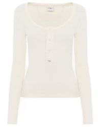 Chloé - Chloé Ribbed Henley Knitted Top - Lyst