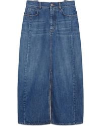 Weekend by Maxmara - Gesso Front Slit Denim Skirt - Lyst