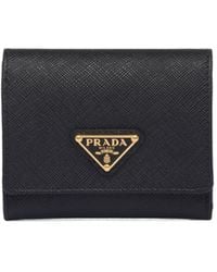Prada - Small Saffiano Leather Wallet - Lyst