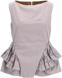 Dries Van Noten - Ruffled Peplum Top - Lyst