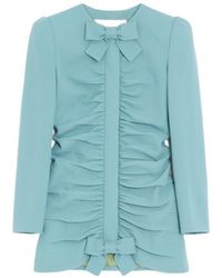Valentino - Bow Detailed Ruched Jacket - Lyst