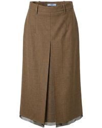 Prada - Wool Midi Skirt - Lyst