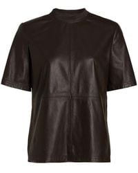 Amiri - Crewneck Short-Sleeved Leather T-Shirt - Lyst