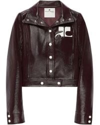 Courreges - Courrèges Vinyl Collared Button-Up Jacket - Lyst