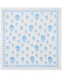 McQueen - Pleated Skull-Print Scarf - Lyst