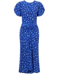 Victoria Beckham - Floral-Print Silk-Chiffon Midi Dress - Lyst