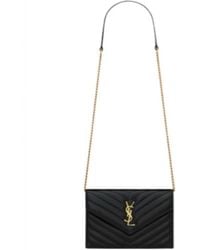 Saint Laurent - Envelope Cassandre Chain Wallet - Lyst