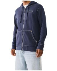 TRUE RELIGION - Big T Zip Hoodie - Lyst