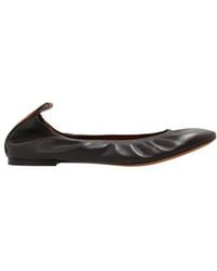 Lanvin - Round-Toe Ruched Ballerina Flats - Lyst