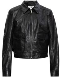 MM6 by Maison Martin Margiela - Leather Jacket - Lyst