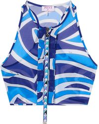 PUCCI - Labirinto Print Ruffle Top - Lyst