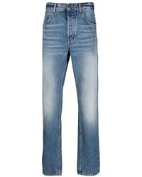 Saint Laurent - Button Detailed Straight Leg Jeans - Lyst