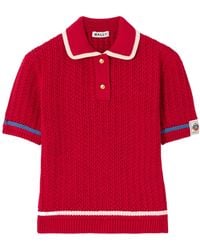 Bally - Openwork Knit Polo Shirt - Lyst