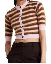 Marni - Striped Knitted Cardigan - Lyst