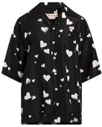 Marni - Two-Tone Satin Short-Sleeved Shirt - Lyst