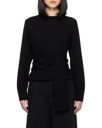 MM6 by Maison Margiela - Wrap-Around Crewneck Jumper - Lyst