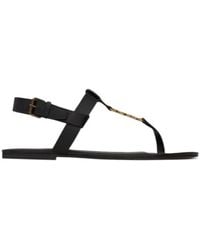 Saint Laurent - Cassandra Logo Plaque Sandals - Lyst