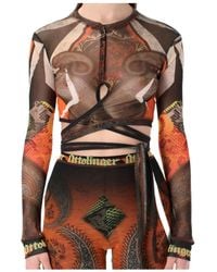 OTTOLINGER - Mesh Paisley Wrap Long-Sleeve Top - Lyst