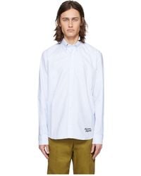 Maison Kitsuné - Maison Kitsuné Logo Embroidered Long-Sleeved Shirt - Lyst