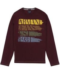 Armani Jeans - Logo Long-Sleeved T-Shirt - Lyst