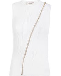 McQueen - Crewneck Sleeveless Knitted Top - Lyst