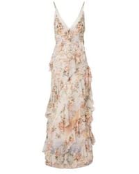 CAMILLA - Embellished Floral Ruffled Silk Maxi Dress - Lyst