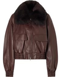 Nour Hammour - Long-Sleeved Leather Jacket - Lyst