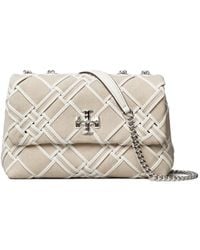Tory Burch - Small Kira Woven Canvas Convertible Shoulder Bag - Lyst