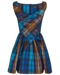 Vivienne Westwood - Tartan-Print Draped Dress - Lyst