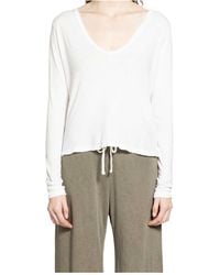 James Perse - Deep V-Neck Long-Sleeve T-Shirt - Lyst
