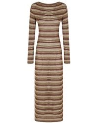 MC2 Saint Barth - Robyn Open-Back Striped Midi Dress - Lyst