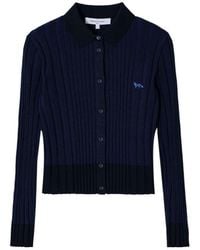 Maison Kitsuné - Logo-Embroidered Cardigan - Lyst
