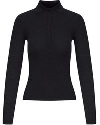 Max Mara - Mxmangel Long-Sleeved Ribbed Polo Jumper - Lyst