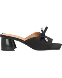 Ganni - Satin Bow Slide Sandals - Lyst