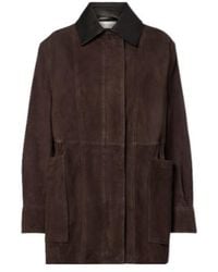 Nour Hammour - Grange Leather-Trimmed Suede Jacket - Lyst
