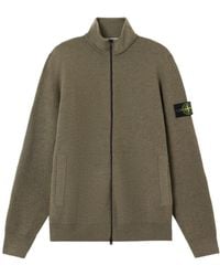 Stone Island - Logo-Patch Zip-Up Cardigan - Lyst