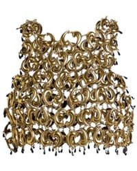 Etro - Crop Top With See-Through Metal Paisley Details - Lyst