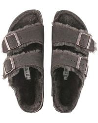 Birkenstock - Shearling-Lined Double-Buckle Sandals - Lyst